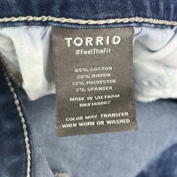 Torrid Blue Denim Jean Shorts Women’s Plus Size 24 3 ButtonsSummer - Picture 11 of 12